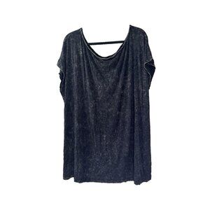 Torrid Womens 3x Super Soft Tee Acid Washed Grunge Punk Dolman Sleeve Goth Basic